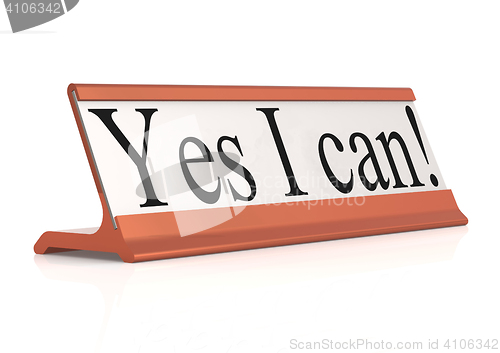 Image of Yes I can table tag isolated