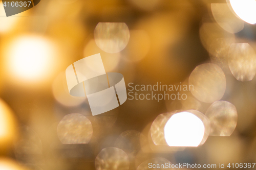 Image of blurred golden christmas lights bokeh