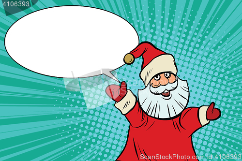 Image of Joyful good pop art retro Santa Claus