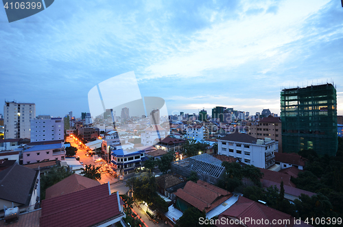 Image of Phnom Penh Town during twilight time