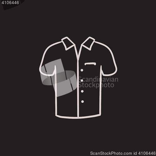 Image of Polo shirt sketch icon.