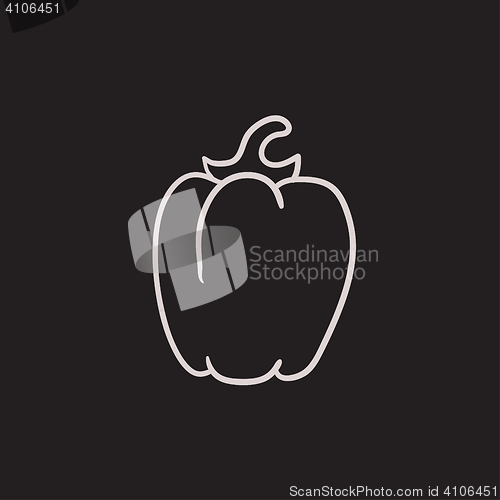 Image of Bell pepper sketch icon.