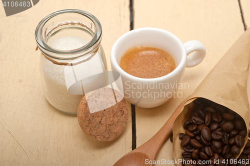 Image of espresso coffee and beans