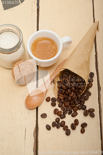 Image of espresso coffee and beans