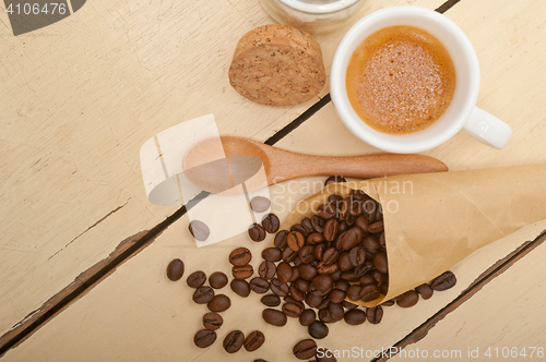 Image of espresso coffee and beans