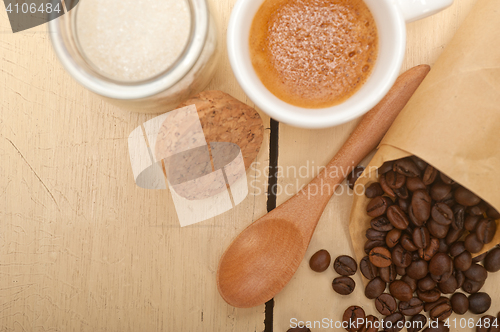 Image of espresso coffee and beans