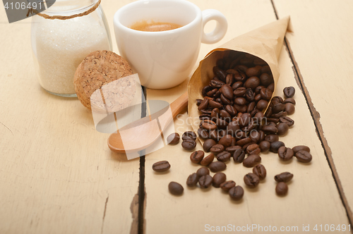 Image of espresso coffee and beans