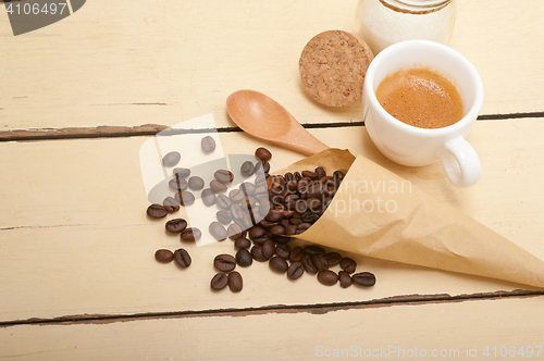 Image of espresso coffee and beans