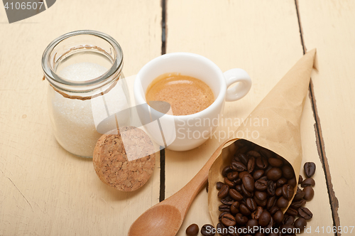 Image of espresso coffee and beans