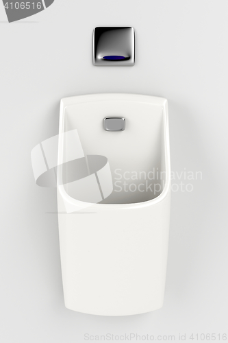 Image of Urinal on gray wall 