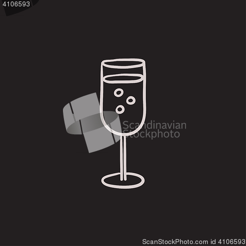 Image of Glass of champagne sketch icon.