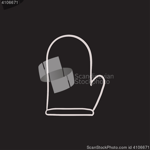 Image of Kitchen glove sketch icon.