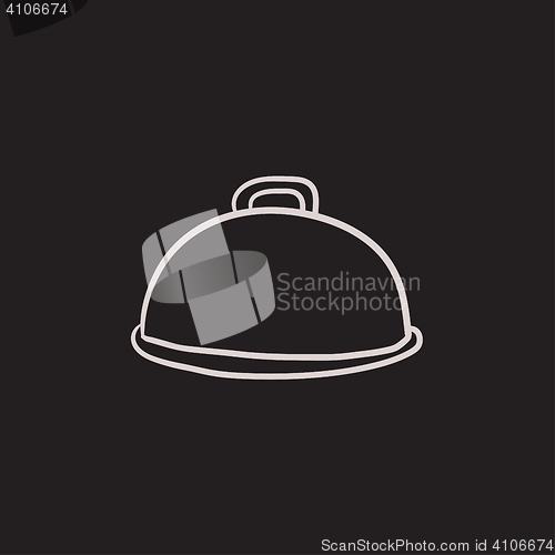 Image of Restaurant cloche sketch icon.