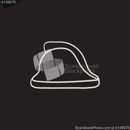 Image of Firefighter helmet sketch icon.