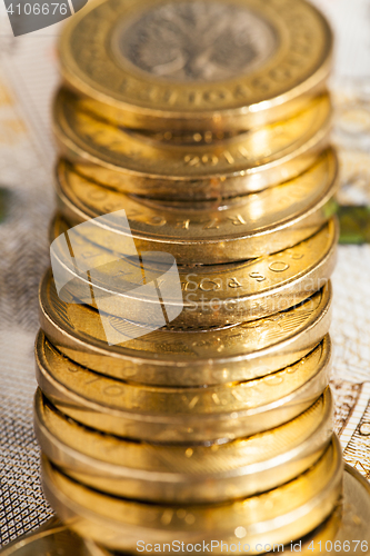 Image of Polish coins close up