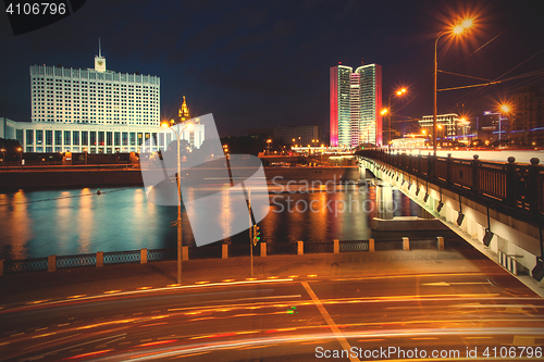 Image of Night landscape with the Moscow River, the Kalinin (Novoarbatsky