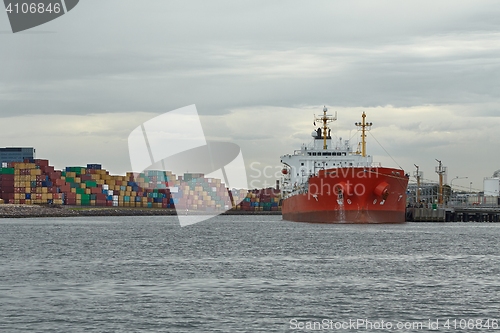 Image of Industrial ships in port