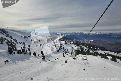 Image of Skiing slopes from the top