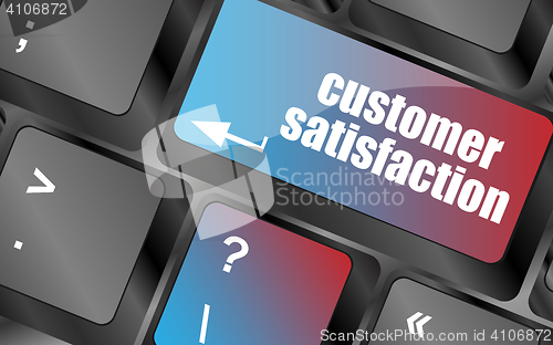 Image of customer satisfaction key word on computer keyboard vector, keyboard keys, keyboard button