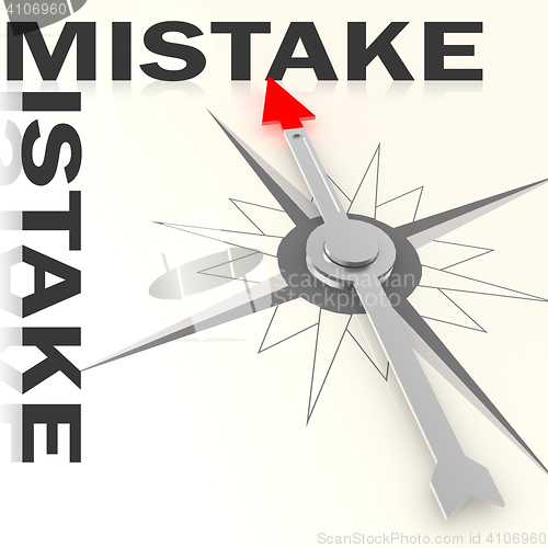 Image of Compass with mistake word isolated
