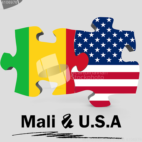 Image of USA and Mali flags in puzzle 