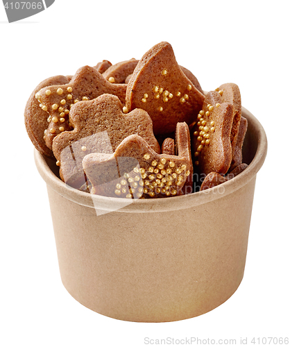 Image of gingerbread cookies in a paper cup