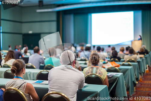 Image of Audience in lecture hall participating at scientific conference.