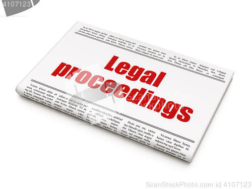 Image of Law concept: newspaper headline Legal Proceedings