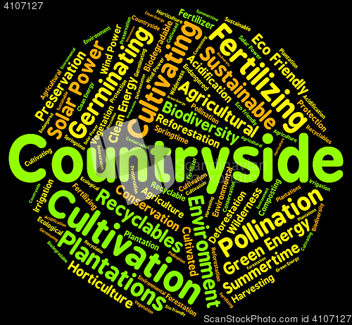 Image of Countryside Word Shows Natural Nature And Words