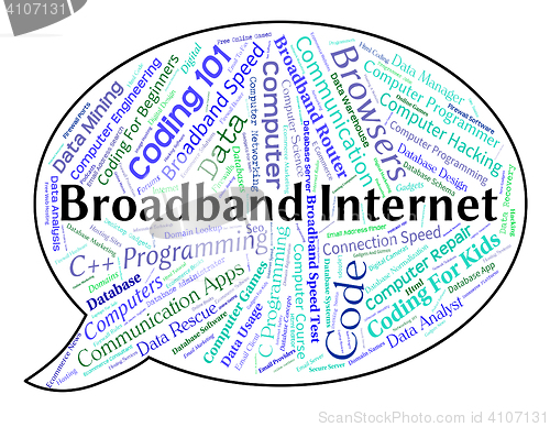 Image of Broadband Internet Means World Wide Web And Computer
