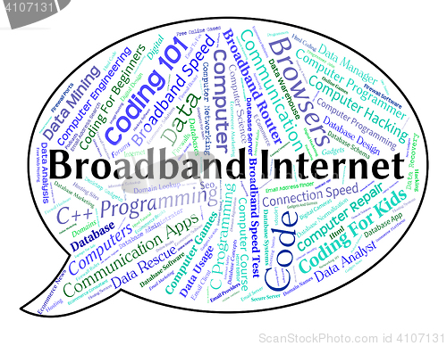 Image of Broadband Internet Means World Wide Web And Computer