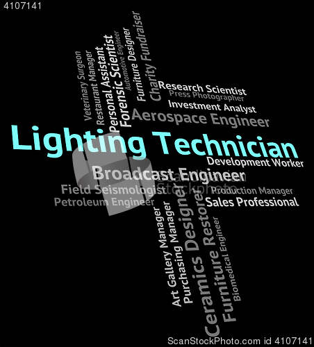 Image of Lighting Technician Shows Skilled Worker And Artisan