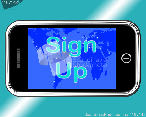 Image of Sign Up Mobile Message Shows Online Registration 