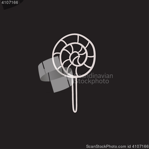 Image of Spiral lollipop sketch icon.