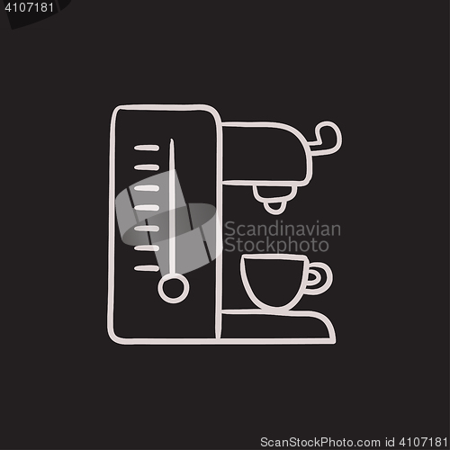 Image of Coffee maker sketch icon.