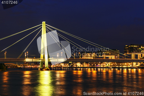 Image of Cityscape cologne at night