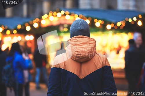 Image of Man in christmas market