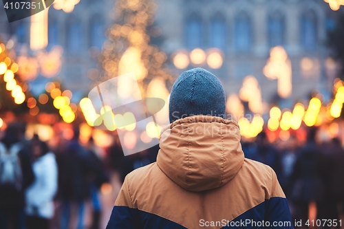 Image of Man in christmas market