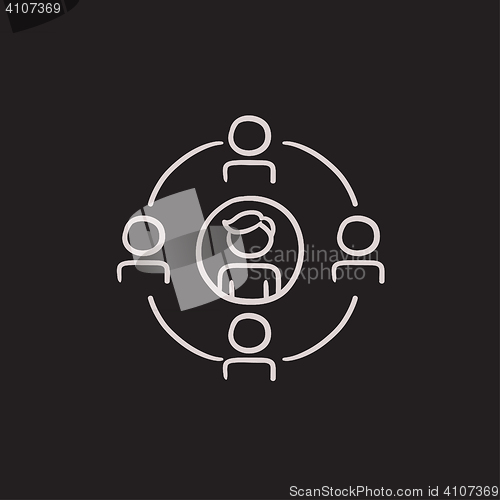 Image of Family sketch icon.