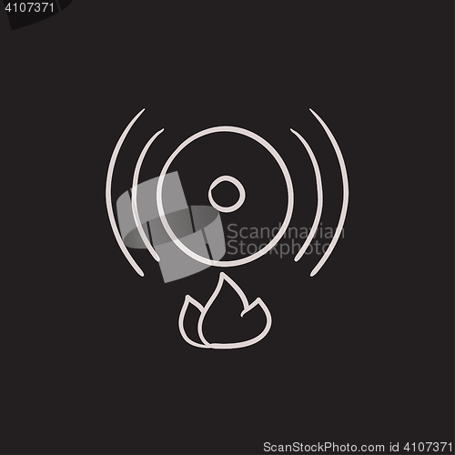 Image of Fire alarm sketch icon.