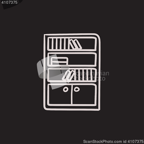 Image of Bookcase sketch icon.