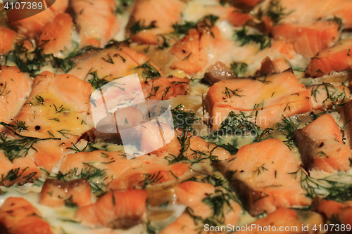 Image of salmon fish food background