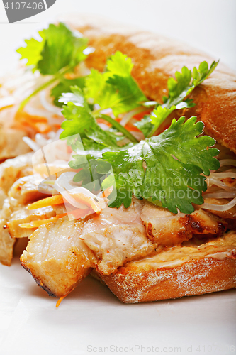 Image of Banh mi sandwich with pork