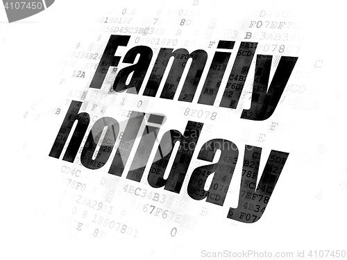 Image of Vacation concept: Family Holiday on Digital background