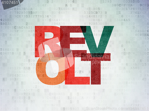 Image of Politics concept: Revolt on Digital Data Paper background