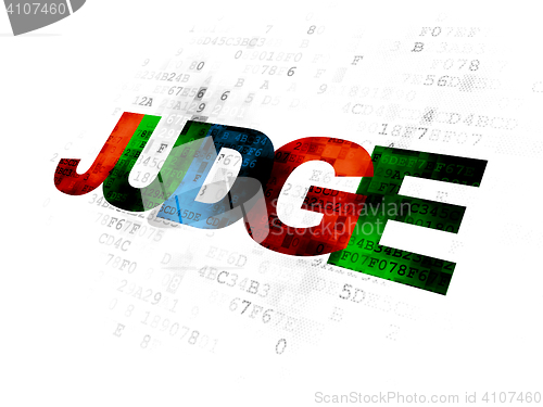 Image of Law concept: Judge on Digital background