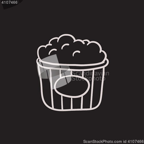 Image of Popcorn sketch icon.