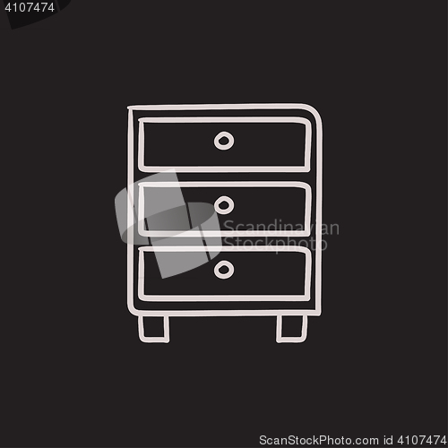 Image of Chest of drawers sketch icon.