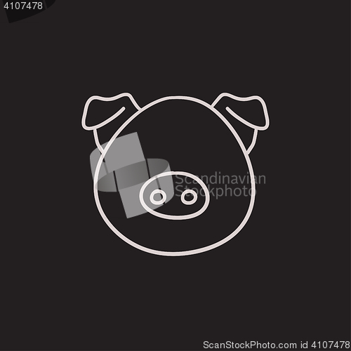 Image of Pig head sketch icon.