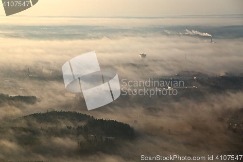 Image of Foggy Aerial Landscape